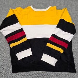 Heritage America Denim Distillery Colorblock Sweatshirt Mens Large Yellow Black